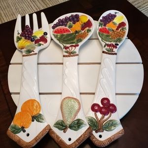 Set of ceramic decorative silverware